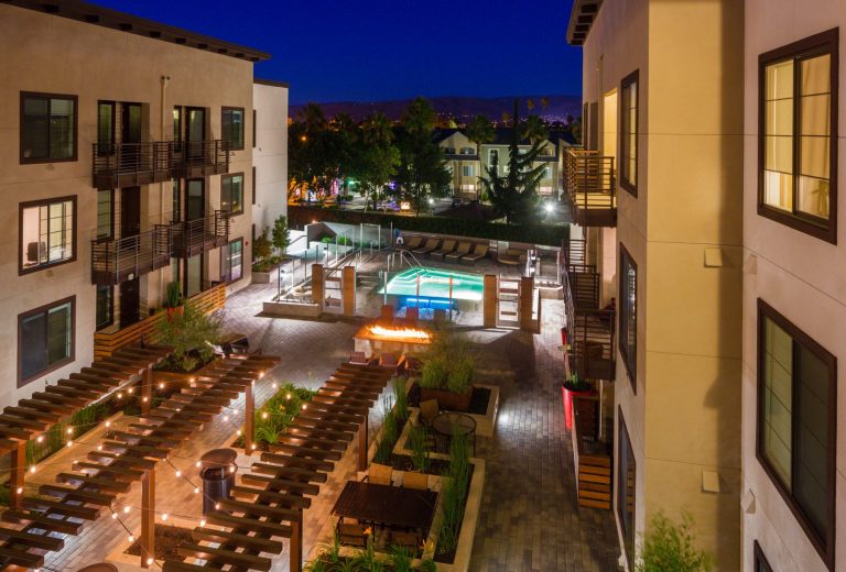 Mio Japantown Courtyard at Night