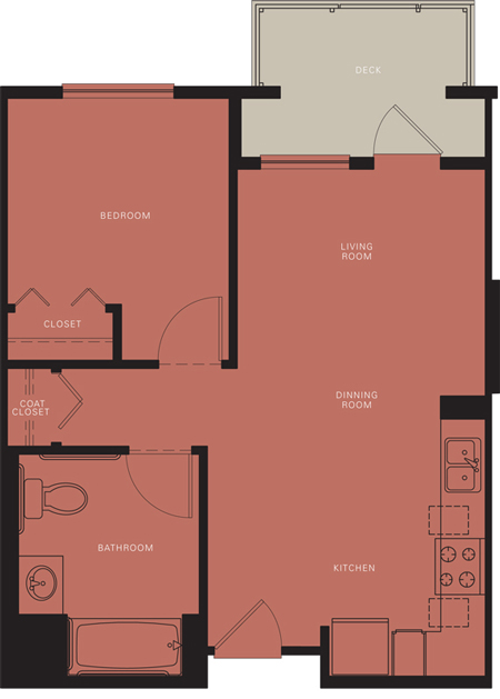 1st and Rosemary Senior UNIT A: 533 Sq. Ft. | 1 Bed, 1 Bath