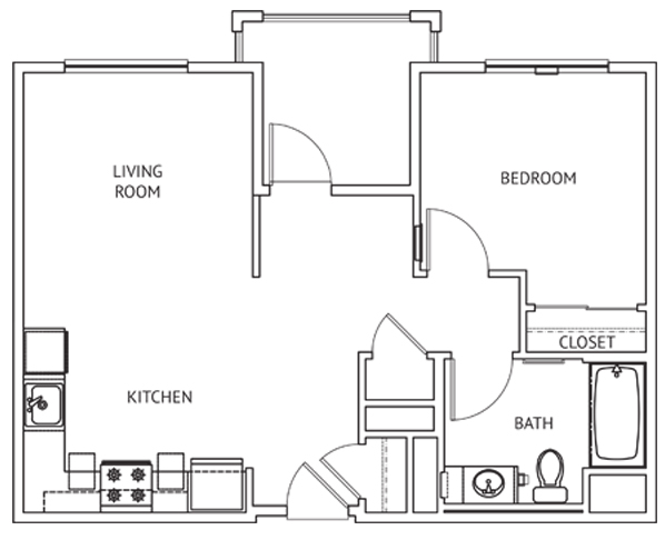 Oak Grove Apartments Unit Plan 1