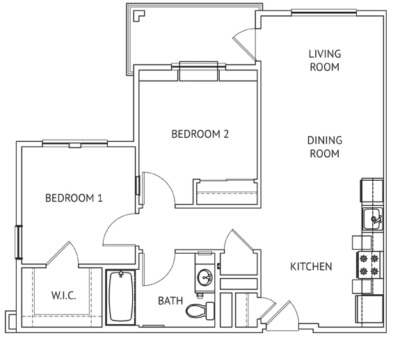 Oak Grove Apartments Unit Plan 4